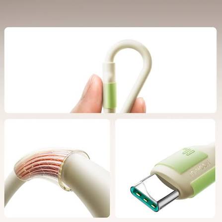 JOYROOM S-A53 30W Self Luminous Liquid Silicone Fast Charging Cable (Type-C to Type-C) 1. 2m - Beige