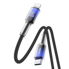 JOYROOM S-A42 Crystal-clear Series 30W Fast Charging Data Cable (Type-C to Lightning) 1. 2m - Black