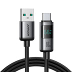 JOYROOM S-A16 Pro Prism Series 100W Type-C to Type-C Digital Display Fast Charging Data Cable 1. 2m - Black
