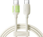 JOYROOM S-A53 30W Self Luminous Liquid Silicone Fast Charging Cable (Type-C to Type-C) 1. 2m - Beige