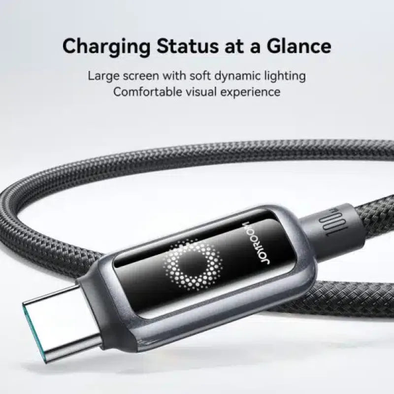 JOYROOM S-A55 Starflight Series 100W Auto Power-off Fast Charging Data Cable(Type-C to Type-C)1. 2m - Black
