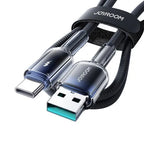JOYROOM S-A42 Crystal-clear Series 3A Fast Charging Data Cable (USB-A to Type-C) 1. 2m - Black