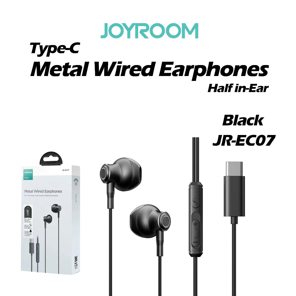 JOYROOM JR-EC06 Type-C Series In-Ear Metal Wired Earbuds-dark Gray