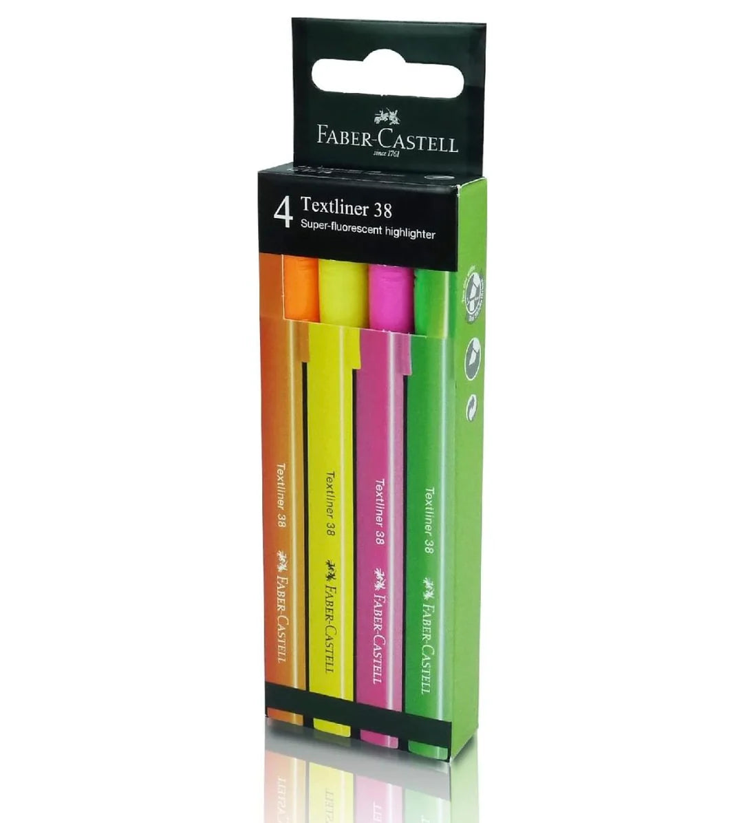 Faber-Castell Highlighter Text liner 38 Superflourescent Assorted Colour 4x HS Box
