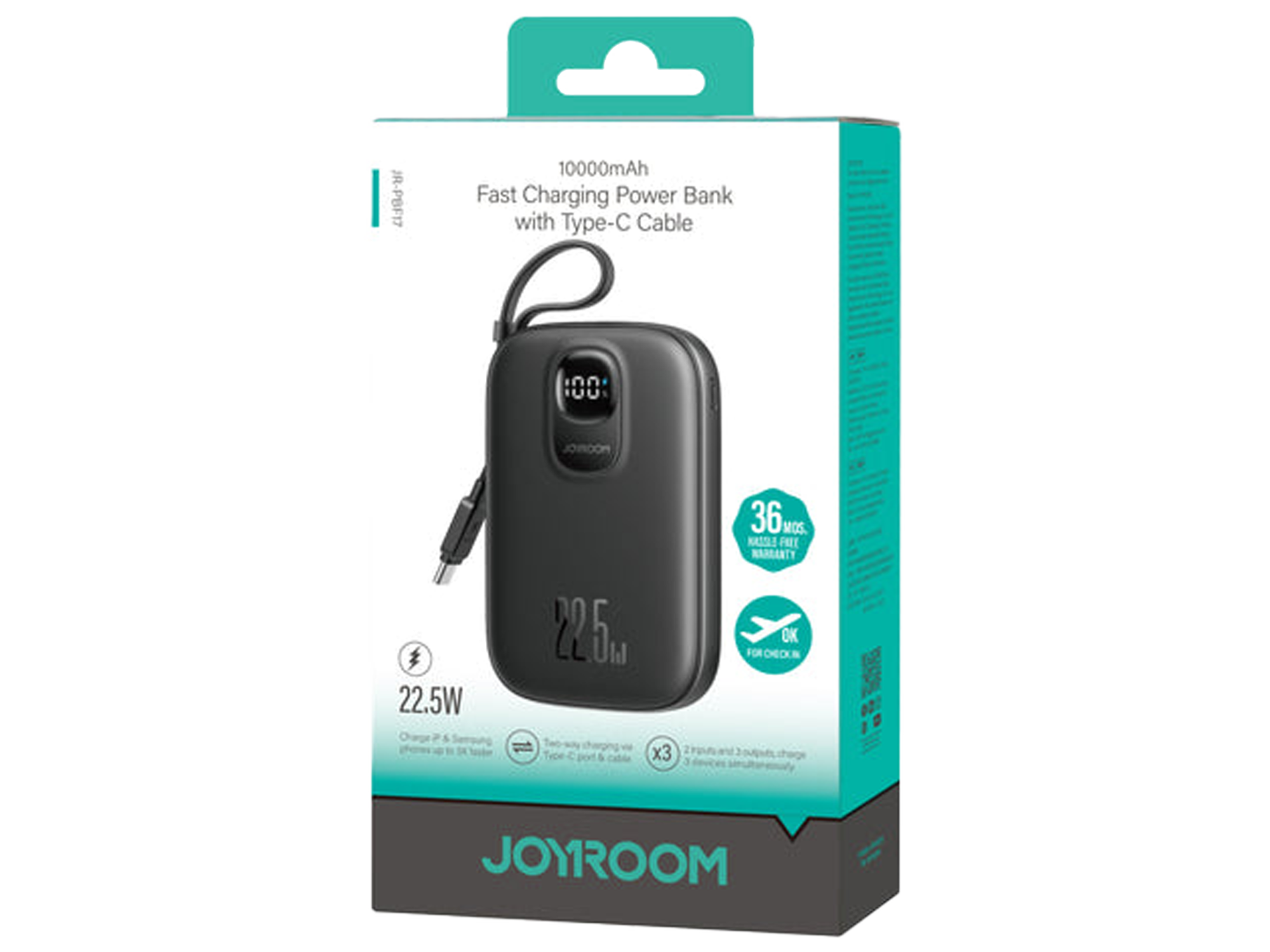 JOYROOM JR-PBF14 Pro 22. 5W LED Fast Charging Power Bank 20000mAh - Black