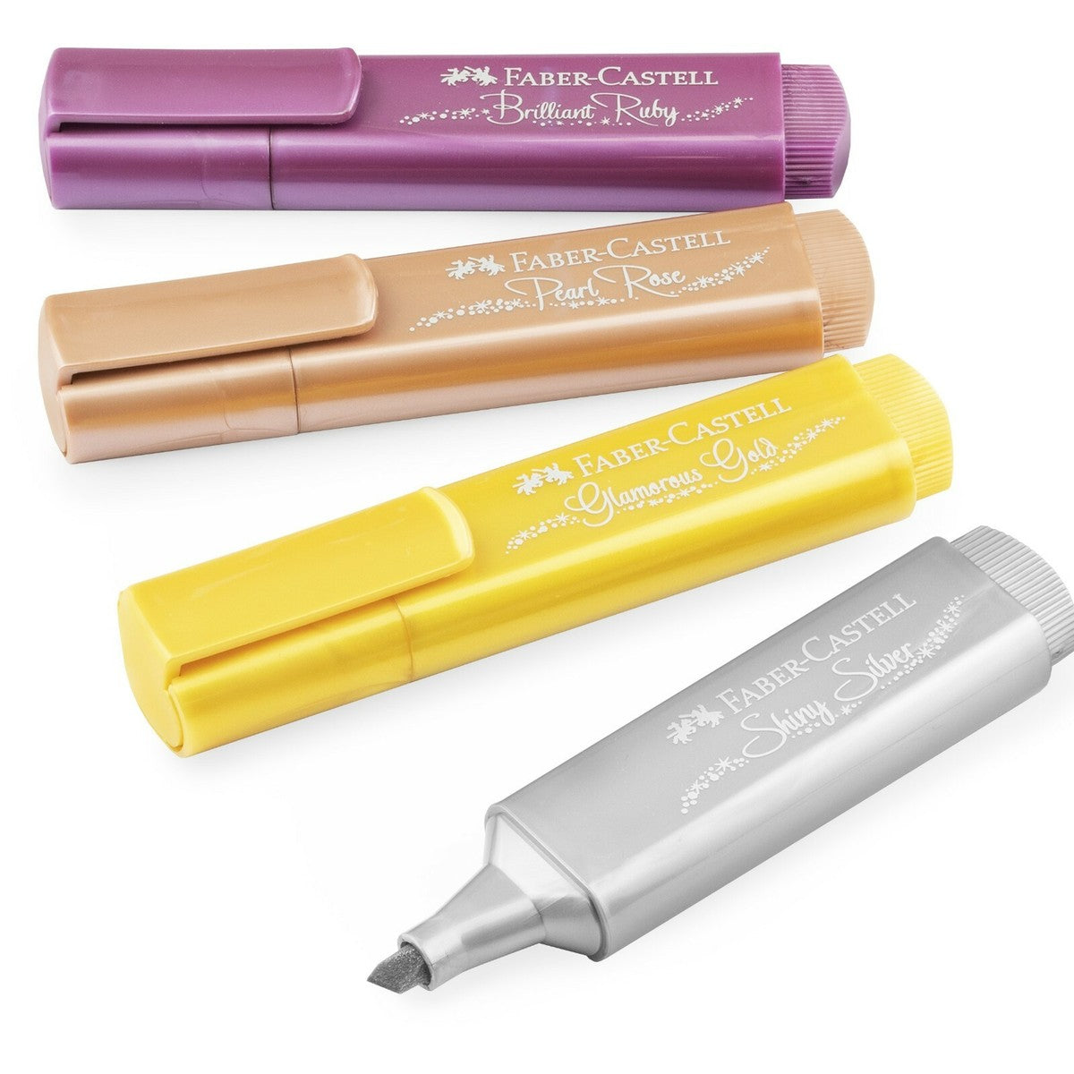 Faber-Castell TEXTLINER 46 Metallic Highlighter Marker Pen - Wallet of 4 Colours
