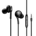 JOYROOM JR-EW04 Wired Series Half In-Ear Wired Earphones - Black with Pu Storage Bag