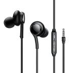JOYROOM JR-EW04 Wired Series Half In-Ear Wired Earphones - Black with Pu Storage Bag