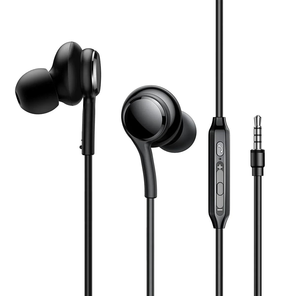 JOYROOM JR-EW04 Wired Series Half In-Ear Wired Earphones - Black with Pu Storage Bag